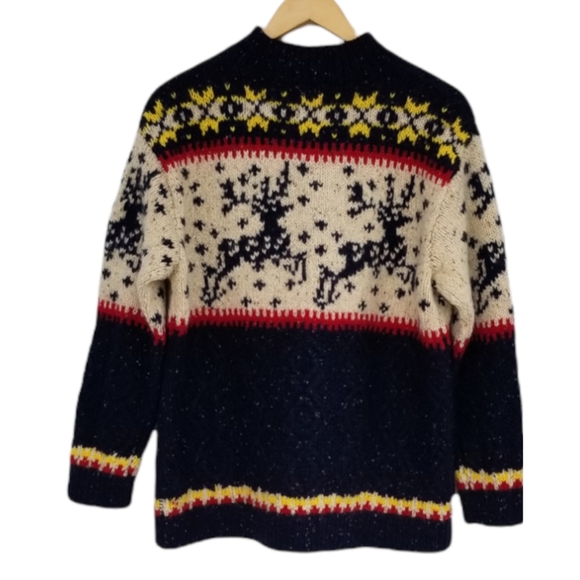 Knit By Hand America Collection 100% wool sweater long sleeve - Picture 2 of 8